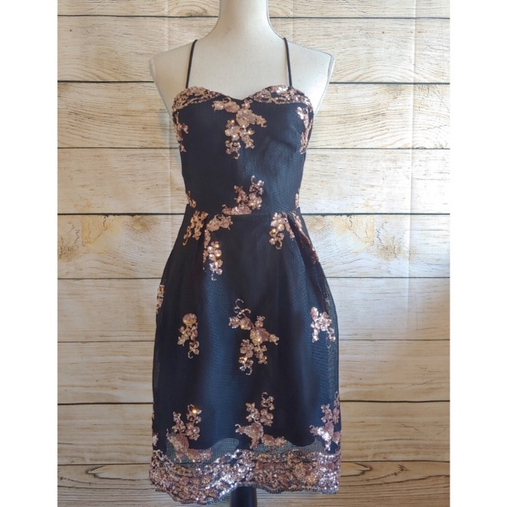 Black & Sequin Mini Dress